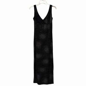Scott Clothing Company dress Vintage Y2K Maxi Sleeveless Black Velvet Sparkles 4